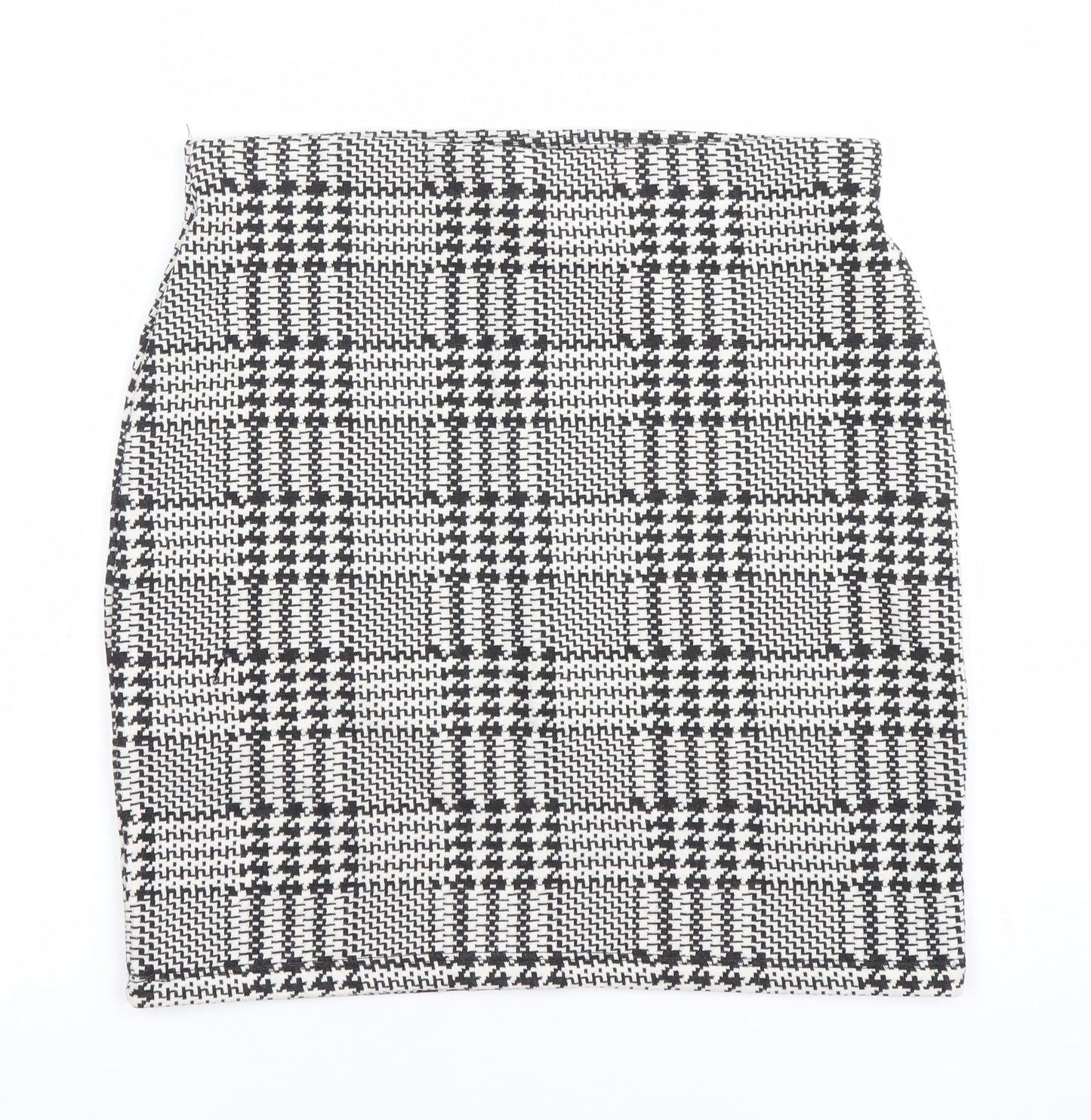 New Look Women’s Black White Check Pencil Skirt Size 10