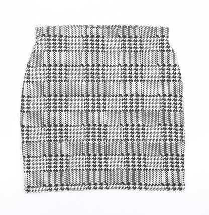 New Look Women’s Black White Check Pencil Skirt Size 10