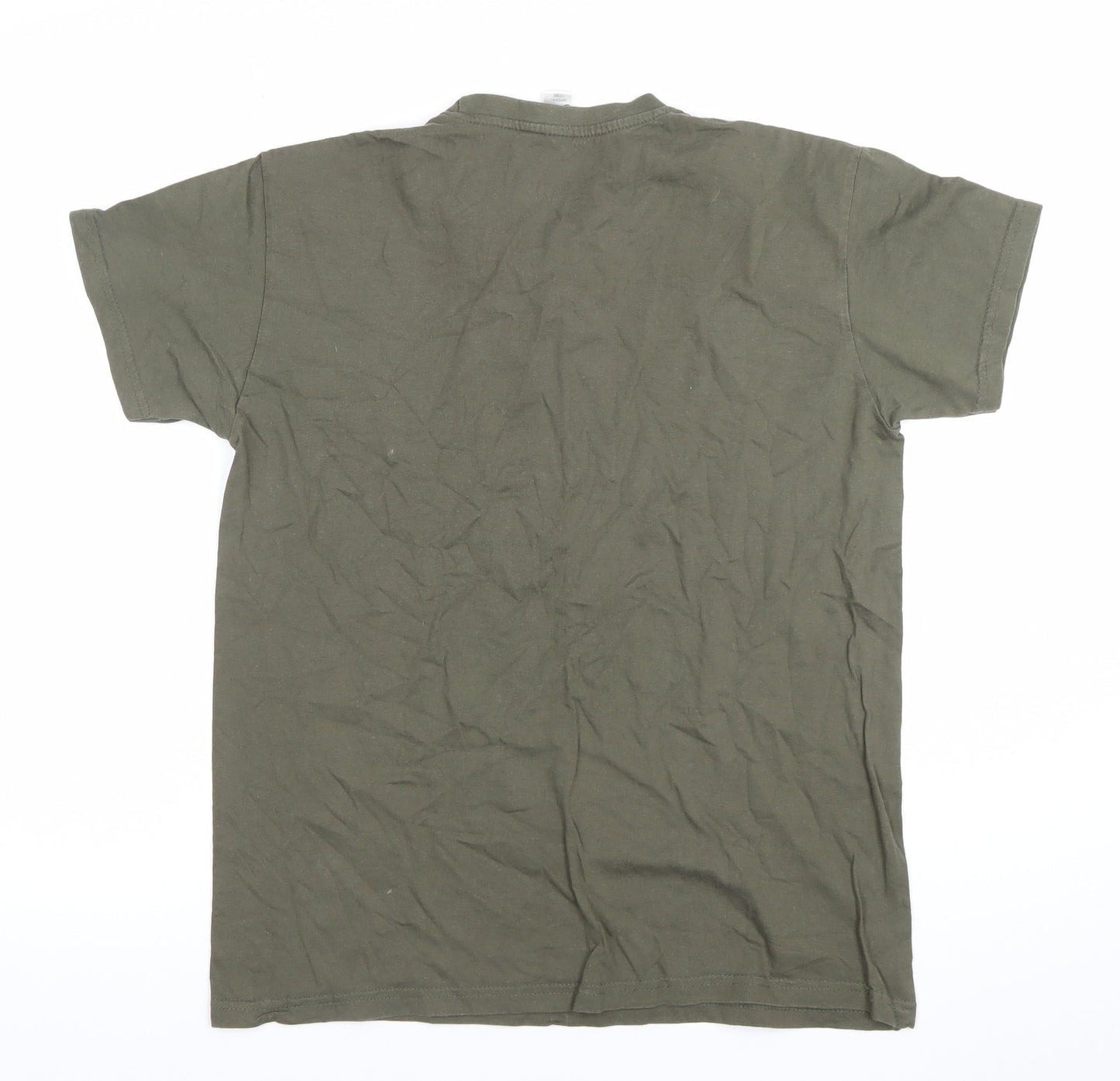 SOL'S Men Green Small Graphic Print Cotton Crew Neck T-Shirt