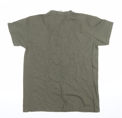 SOL'S Men Green Small Graphic Print Cotton Crew Neck T-Shirt