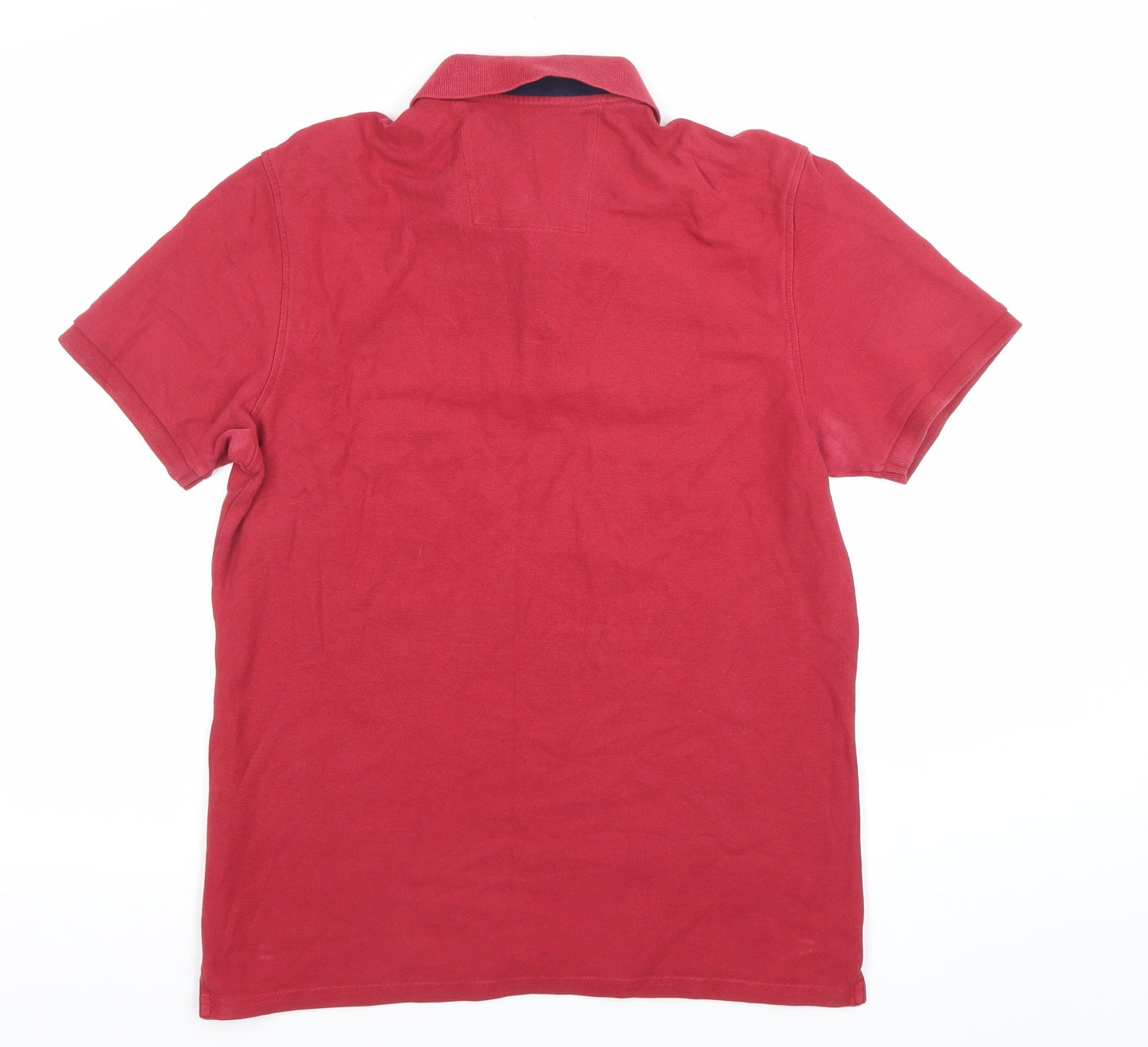 Marks and Spencer Men’s Red Cotton Polo Shirt Size M Regular Fit