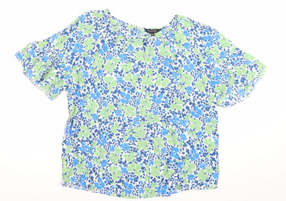 Peacocks Women’s Multicoloured Floral Blouse Size 10 Viscose Top