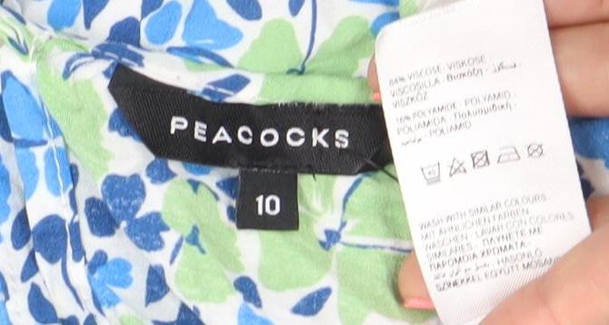 Peacocks Women’s Multicoloured Floral Blouse Size 10 Viscose Top