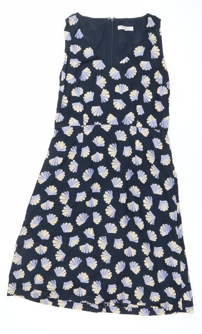 Great Plains Women Blue Knee Length Sleeveless A-Line Dress M
