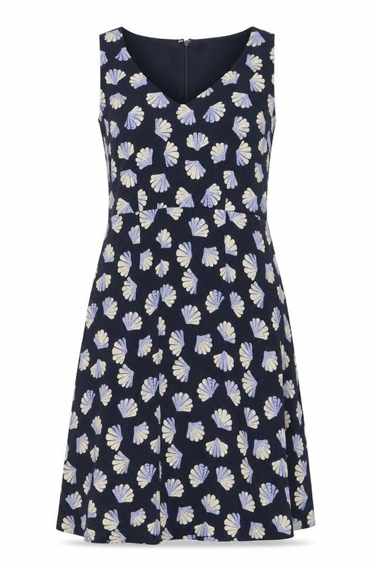 Great Plains Women Blue Knee Length Sleeveless A-Line Dress M