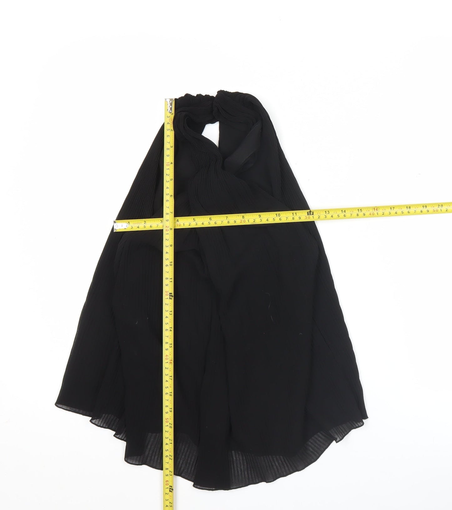 Zara Trafaluc Women’s Black XS Halter Neck Pleated Blouse
