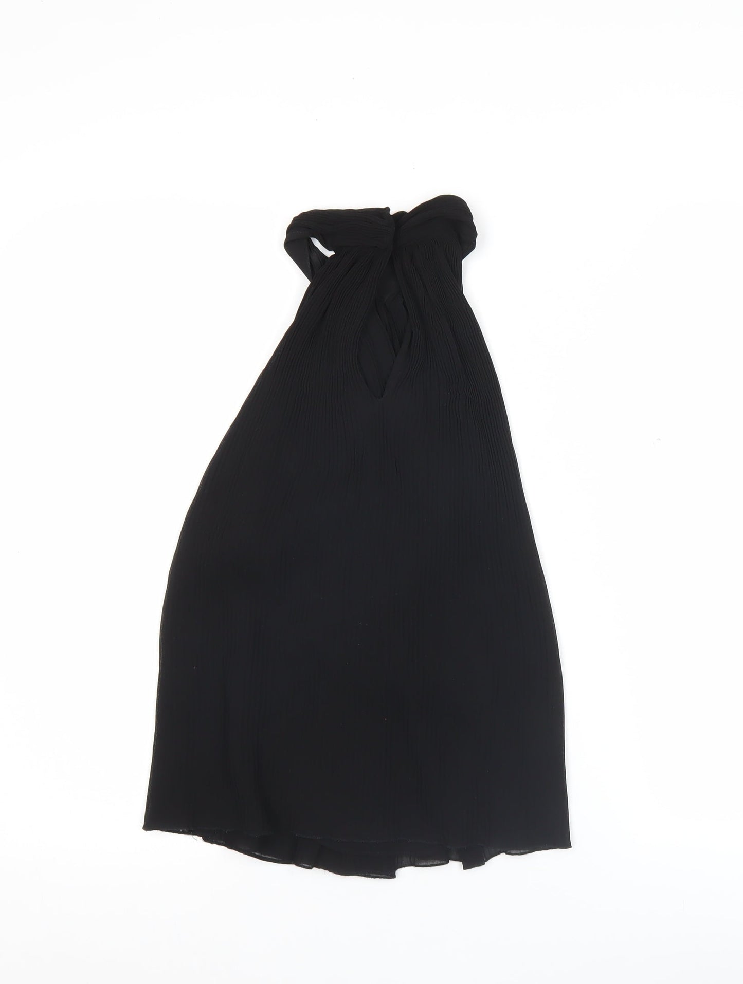 Zara Trafaluc Women’s Black XS Halter Neck Pleated Blouse