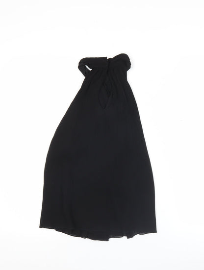 Zara Trafaluc Women’s Black XS Halter Neck Pleated Blouse