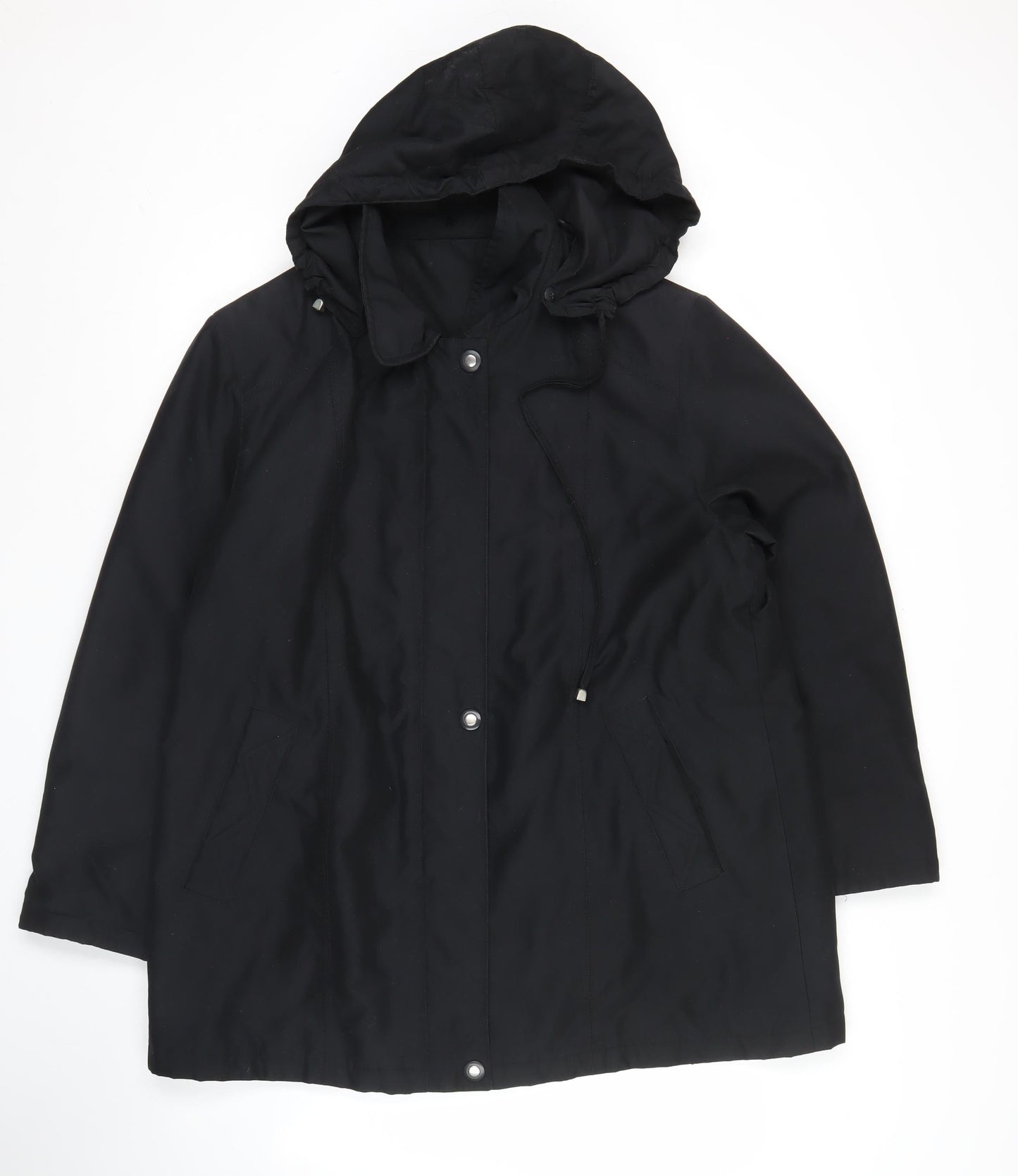 Bonmarché Women’s Black Mid-Length Waterproof Rain Coat Size M
