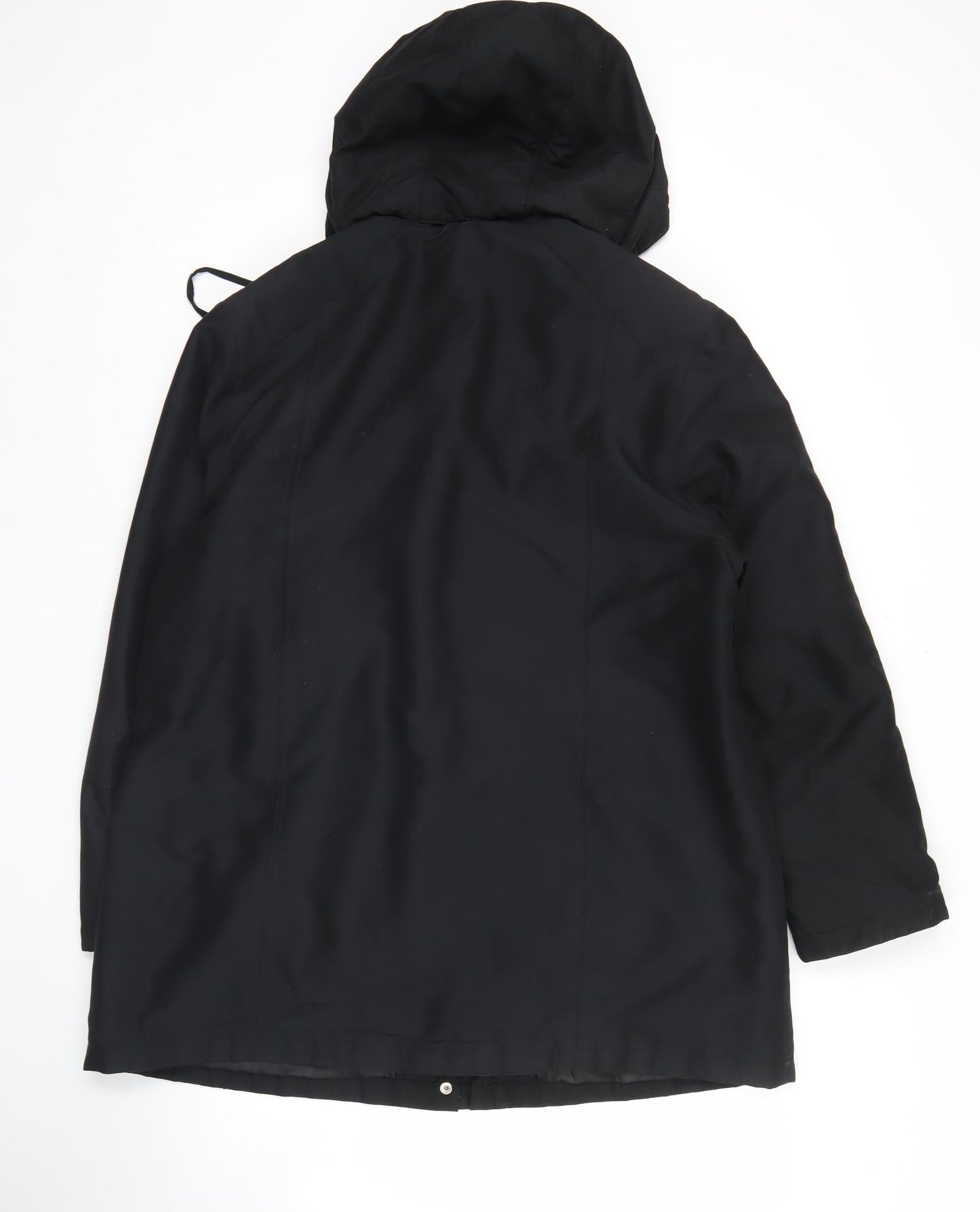Bonmarché Women’s Black Mid-Length Waterproof Rain Coat Size M