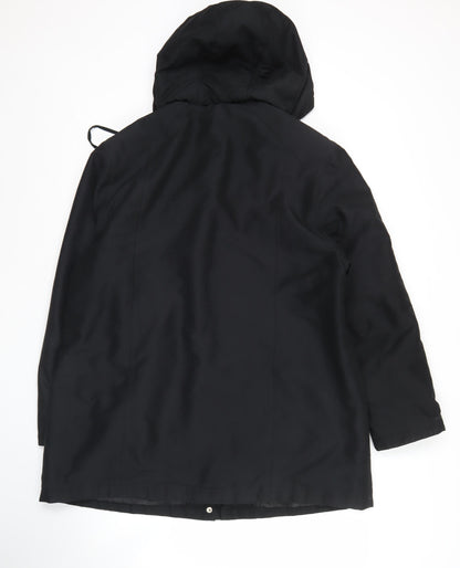 Bonmarché Women’s Black Mid-Length Waterproof Rain Coat Size M