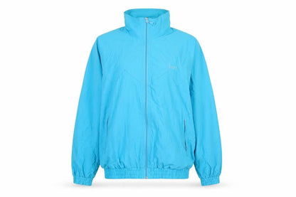 Front view of Rodeo Teens Blue Nylon Windbreaker Jacket, size 12, Retro Sportswear