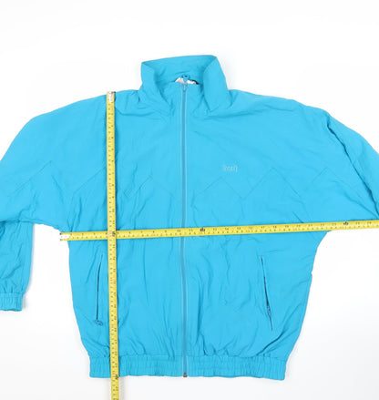 Rodeo Teens Blue Nylon Windbreaker Jacket Size 12 Retro Sportswear