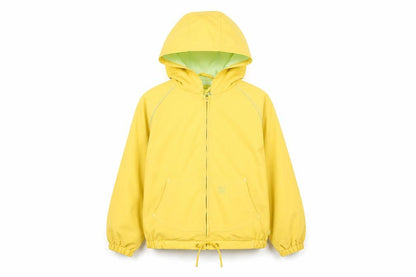 Front view of Track & Field boys’ yellow windbreaker jacket hooded 9 years