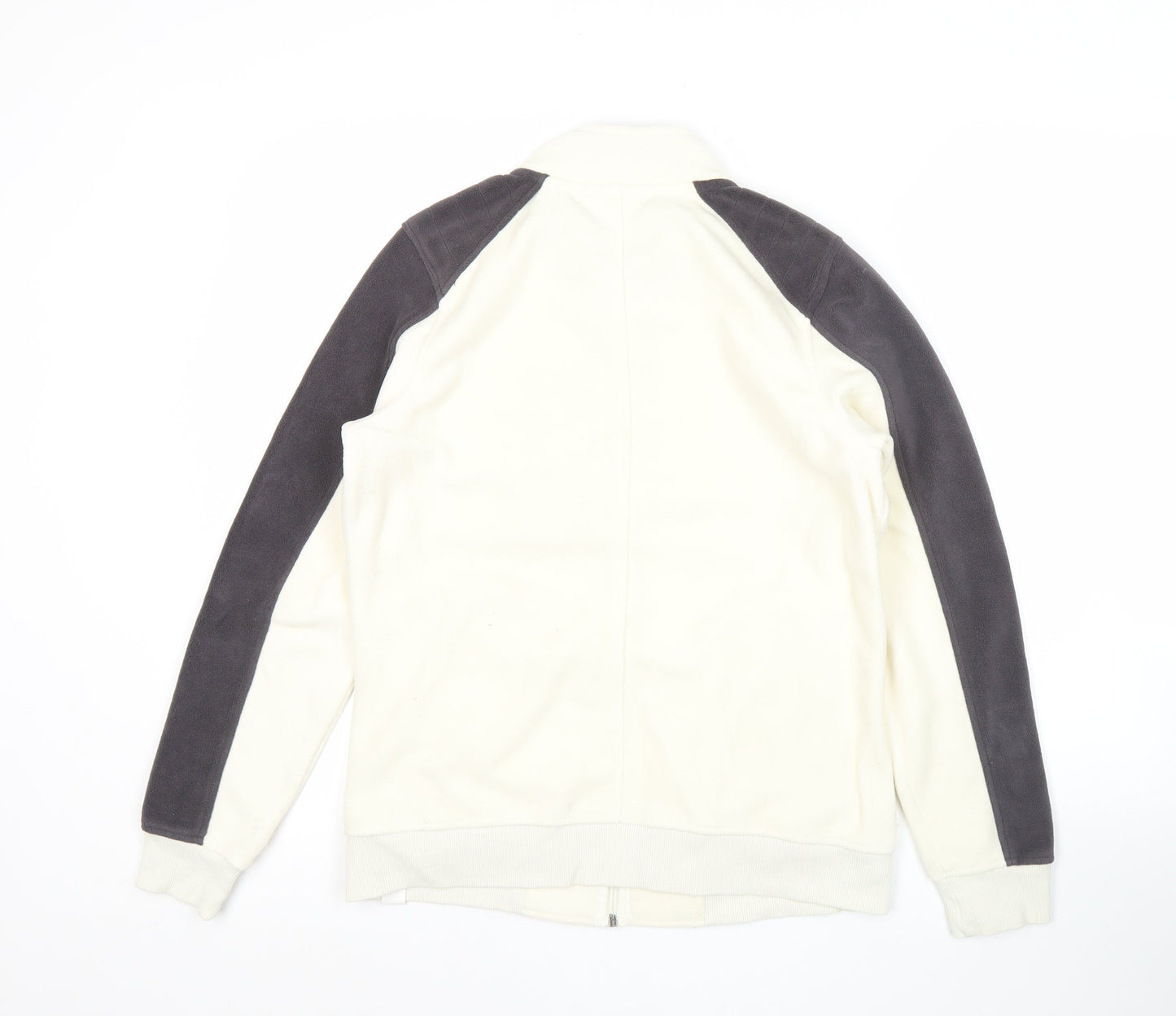 Next Women’s White Fleece Jacket Size 12 Full Zip Nautical Style
