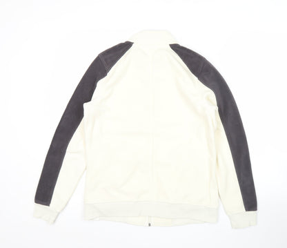 Next Women’s White Fleece Jacket Size 12 Full Zip Nautical Style