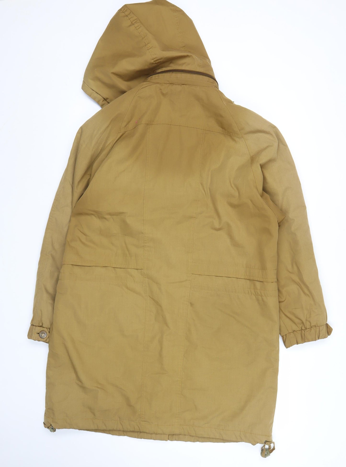 Klass Women’s Brown Hooded Parka Jacket Size S Long Cotton