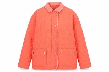 Claire DK Women’s Pink Quilted Jacket Size M Mid-Length Casual