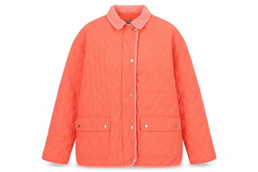 Claire DK Women’s Pink Quilted Jacket Size M Mid-Length Casual