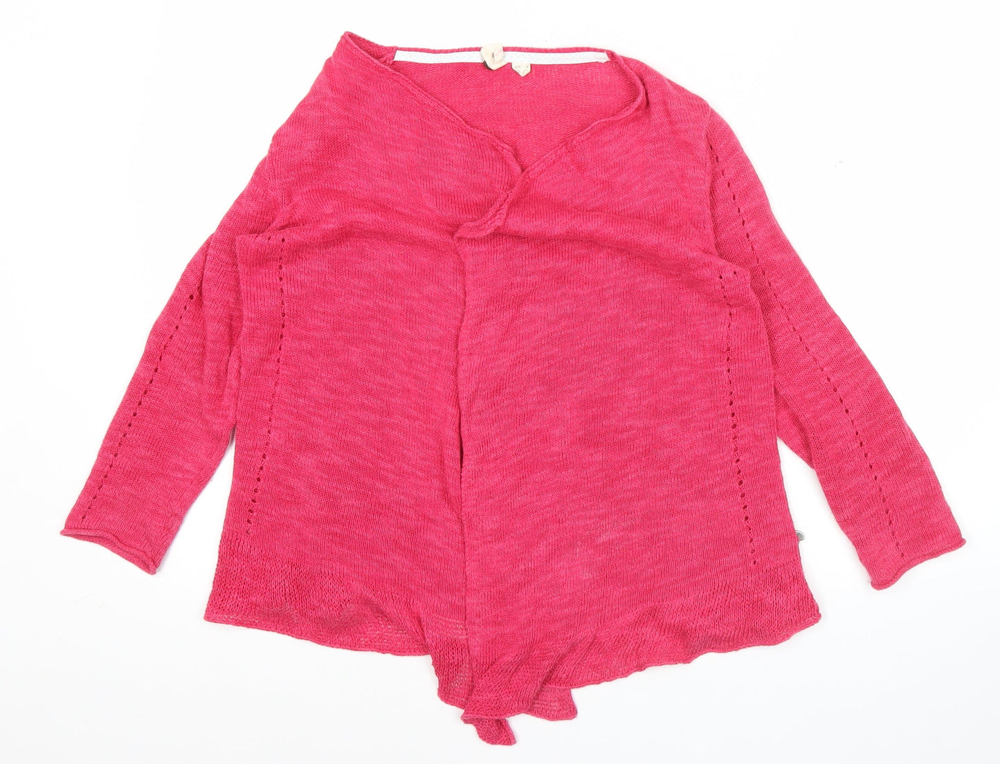 Holly Willoughby Women’s Pink Size 8 Open Knit Linen Cotton Cardigan