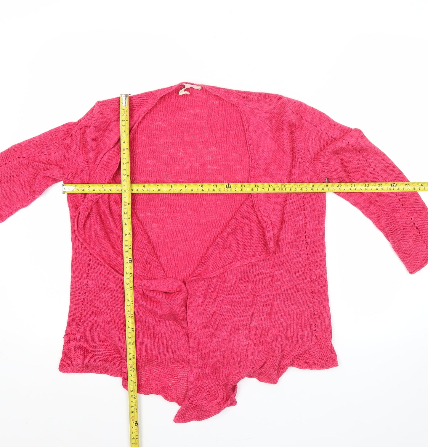 Holly Willoughby Women’s Pink Size 8 Open Knit Linen Cotton Cardigan