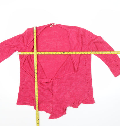 Holly Willoughby Women’s Pink Size 8 Open Knit Linen Cotton Cardigan