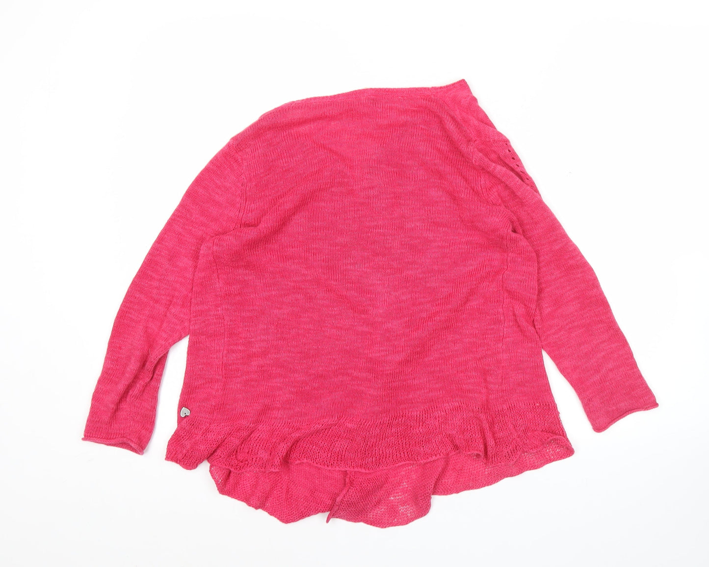 Holly Willoughby Women’s Pink Size 8 Open Knit Linen Cotton Cardigan