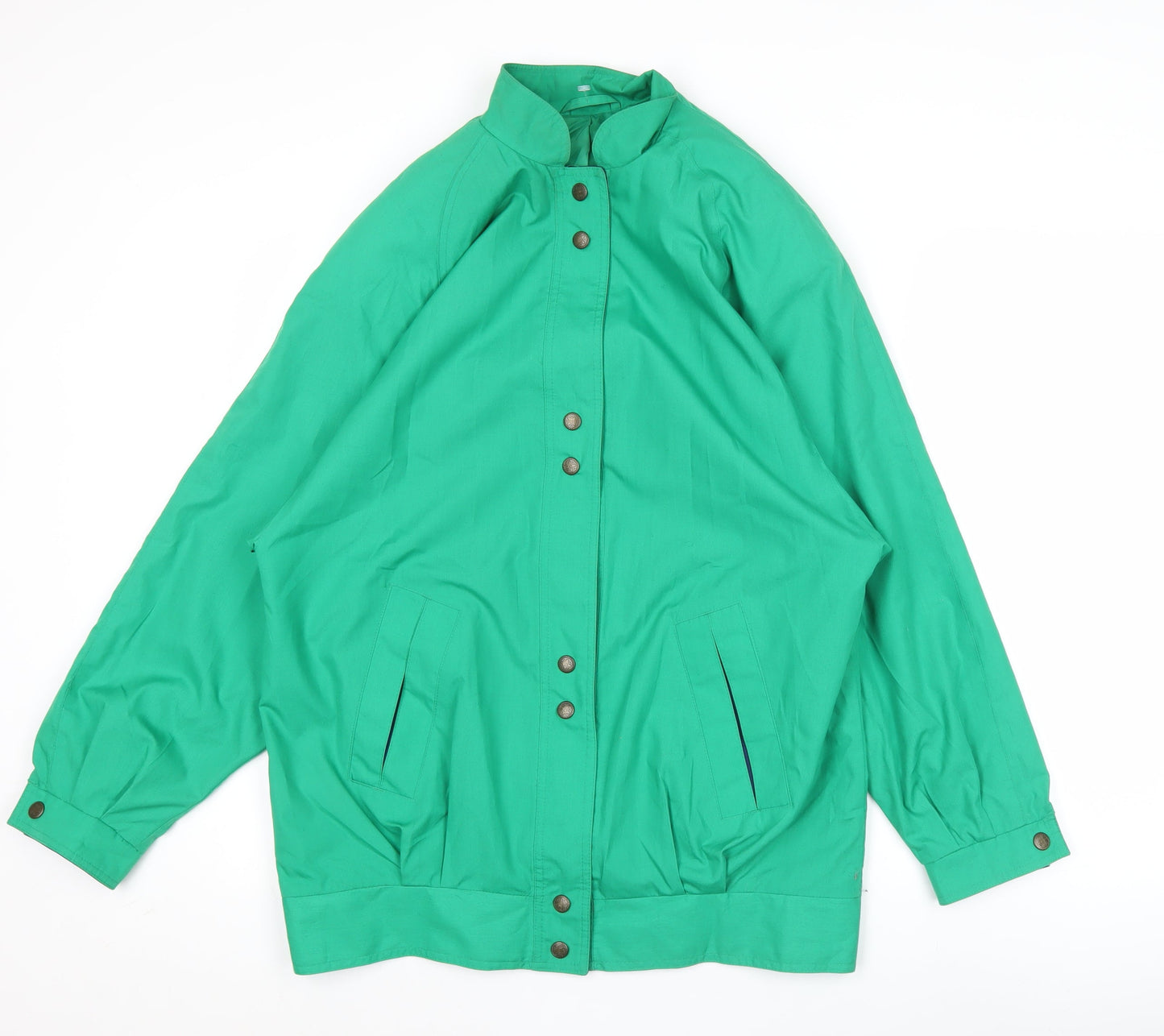 Sintoball Womens Green Cotton Basic Jacket Size 12 Casual