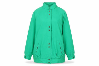 Sintoball Womens Green Cotton Basic Jacket Size 12 Casual
