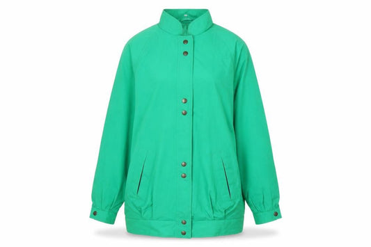 Sintoball Womens Green Cotton Basic Jacket Size 12 Casual