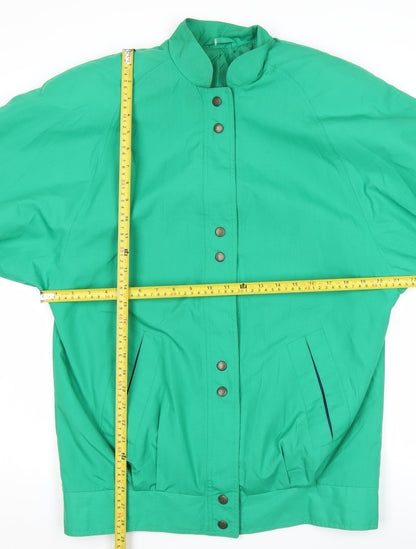 Sintoball Womens Green Cotton Basic Jacket Size 12 Casual