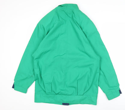 Sintoball Womens Green Cotton Basic Jacket Size 12 Casual