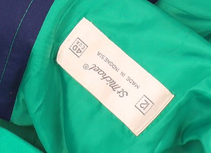 Sintoball Womens Green Cotton Basic Jacket Size 12 Casual