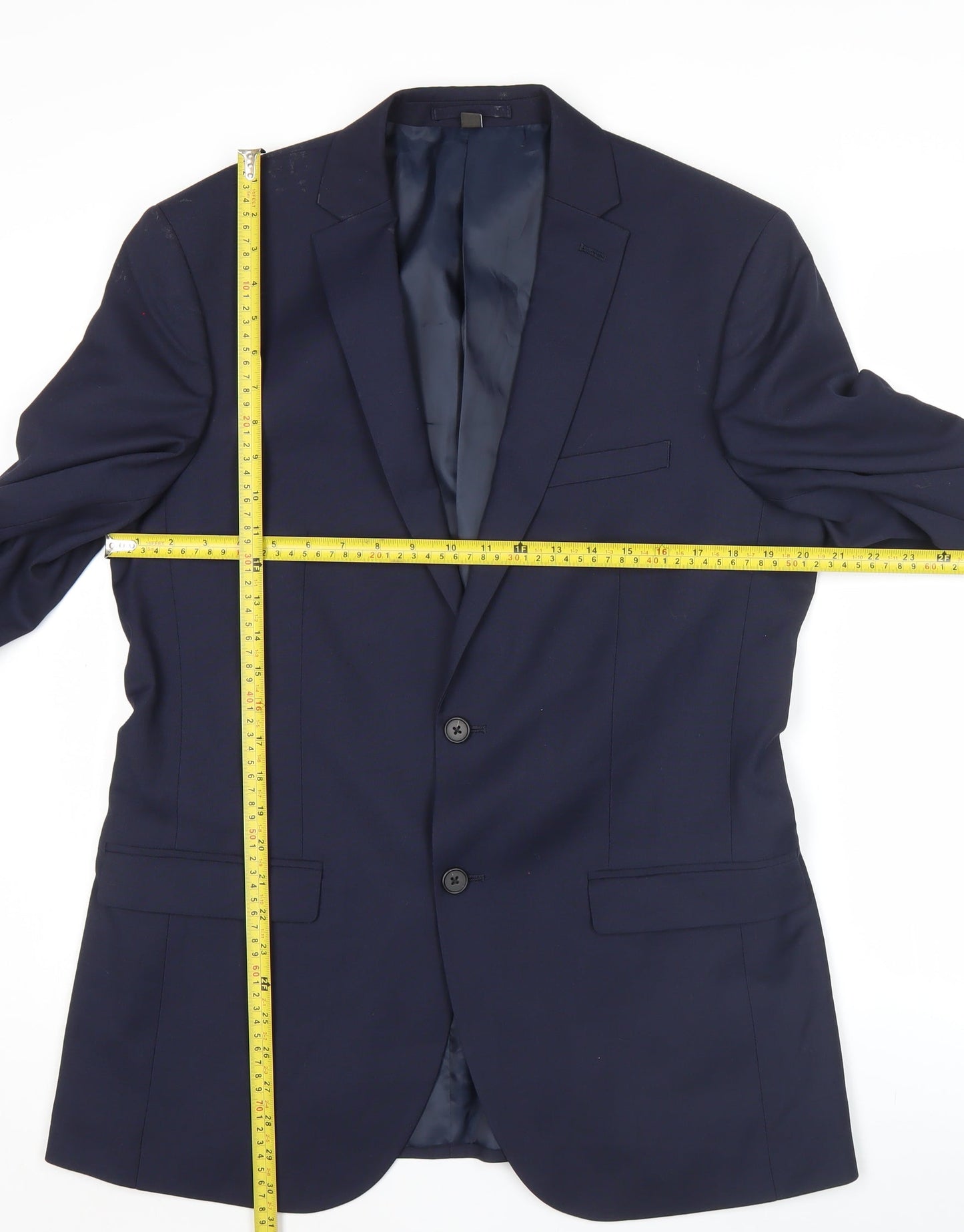 Marks and Spencer Men’s Blue Slim Fit Blazer Jacket 42 Chest XL