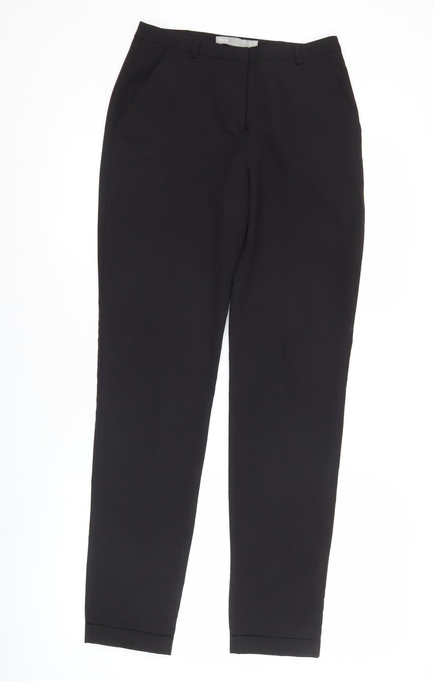 ASOS Women’s Black Size 8 Workwear Flat Front Straight Trousers