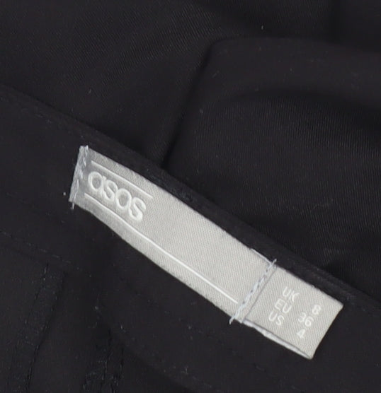 ASOS Women’s Black Size 8 Workwear Flat Front Straight Trousers