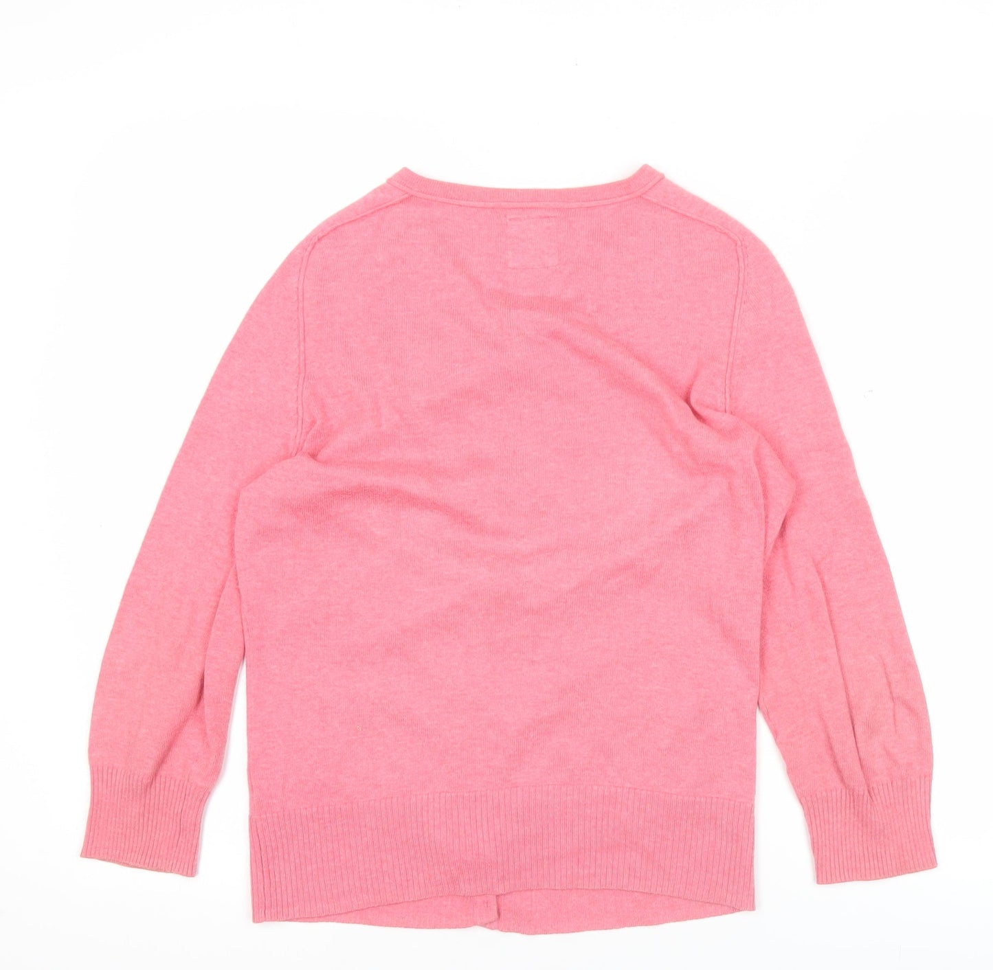 Mantaray Women’s Pink Cotton Cardigan Size 10 V-Neck Pockets