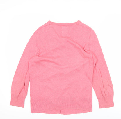 Mantaray Women’s Pink Cotton Cardigan Size 10 V-Neck Pockets