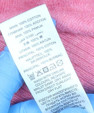 Mantaray Women’s Pink Cotton Cardigan Size 10 V-Neck Pockets