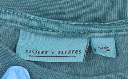 Sisters & Seekers Mens Blue XS Graphic Print Cotton T-Shirt