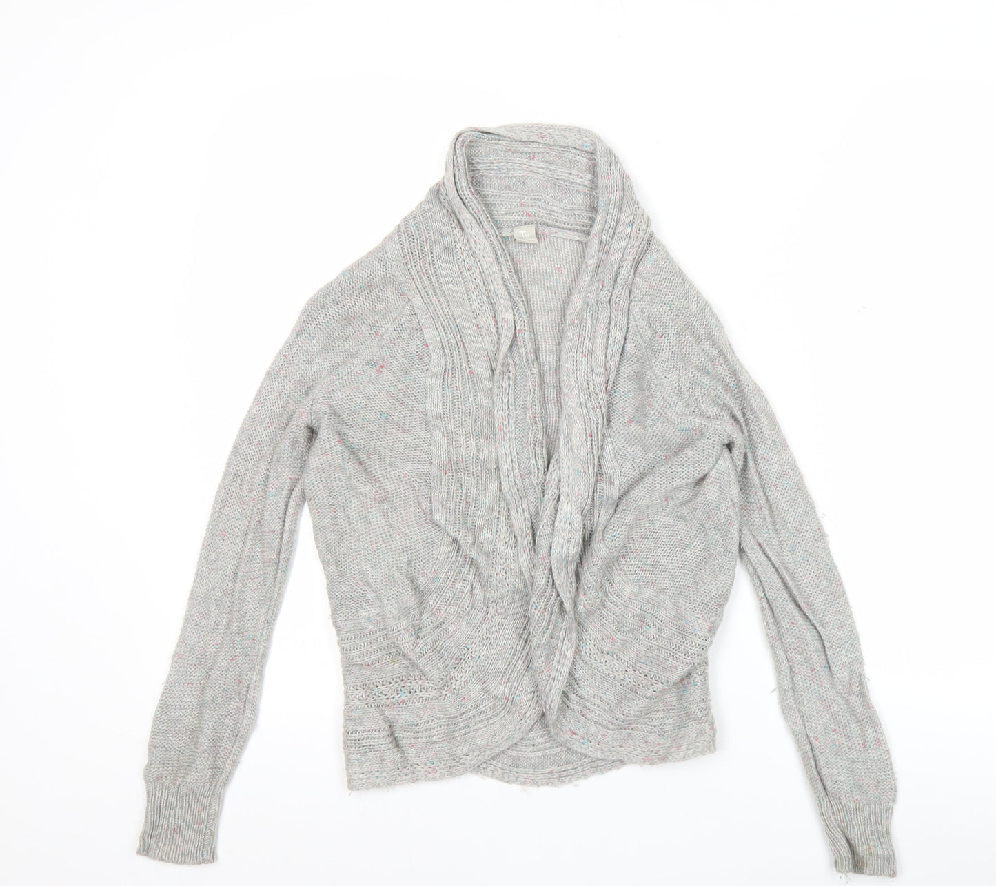 Tu Girls Grey Cardigan Jumper 8 Years Acrylic Knit Long Sleeve