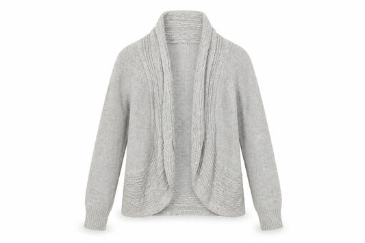 Tu Girls Grey Cardigan Jumper 8 Years Acrylic Knit Long Sleeve