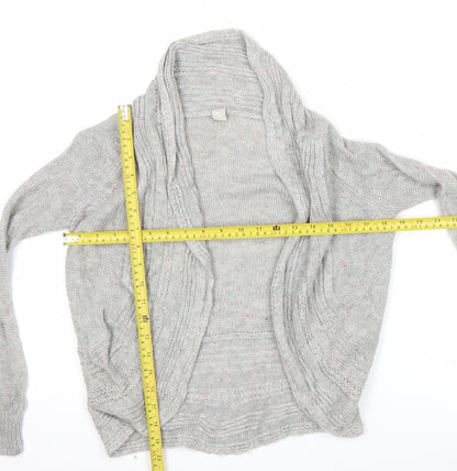 Tu Girls Grey Cardigan Jumper 8 Years Acrylic Knit Long Sleeve
