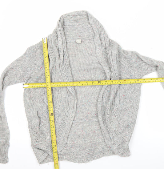 Tu Girls Grey Cardigan Jumper 8 Years Acrylic Knit Long Sleeve