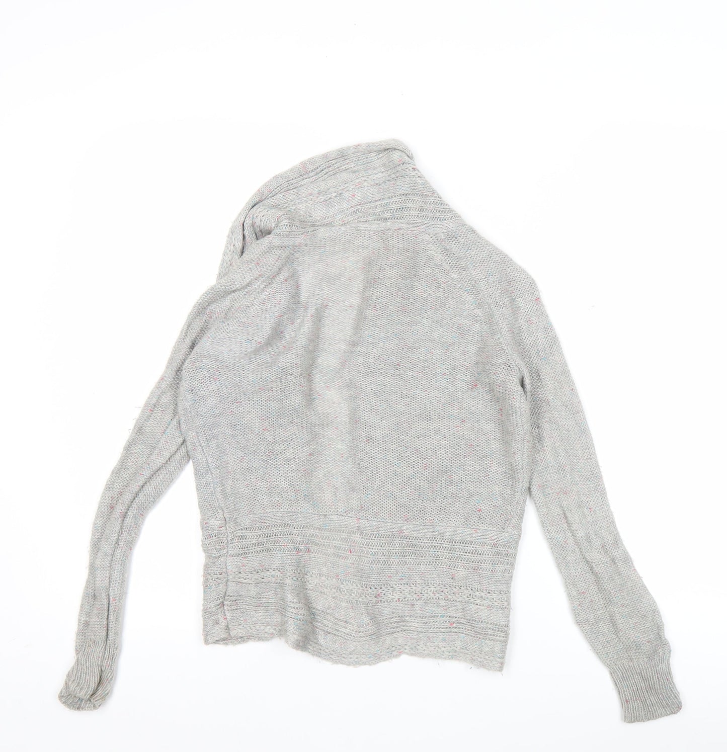 Tu Girls Grey Cardigan Jumper 8 Years Acrylic Knit Long Sleeve