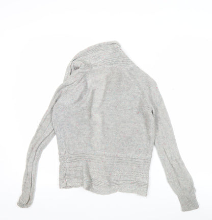 Tu Girls Grey Cardigan Jumper 8 Years Acrylic Knit Long Sleeve