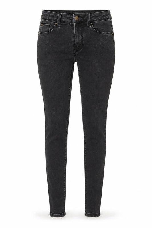 Front view of Denim Co. women’s black skinny jeans, size UK 8 slim, fit stretch denim