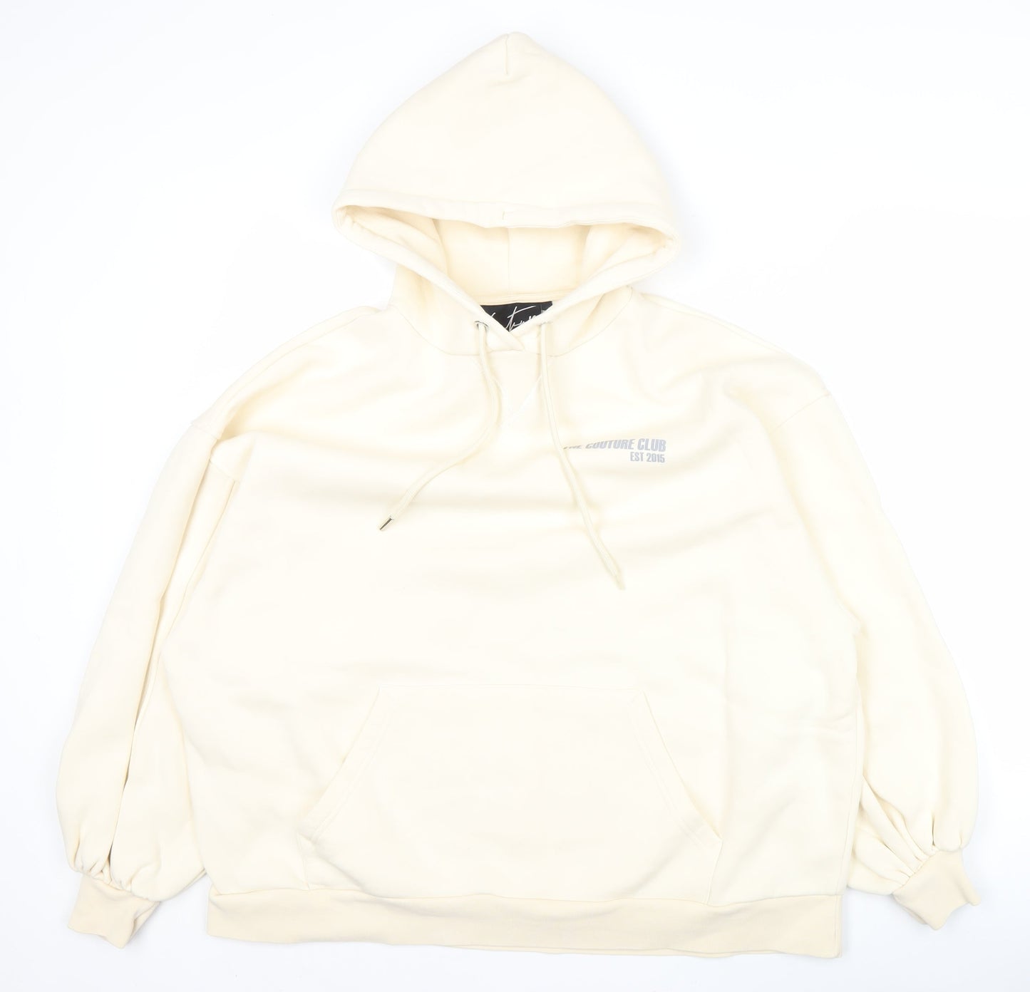 The Couture Club Men’s Beige XS Pullover Hoodie Logo Graphic