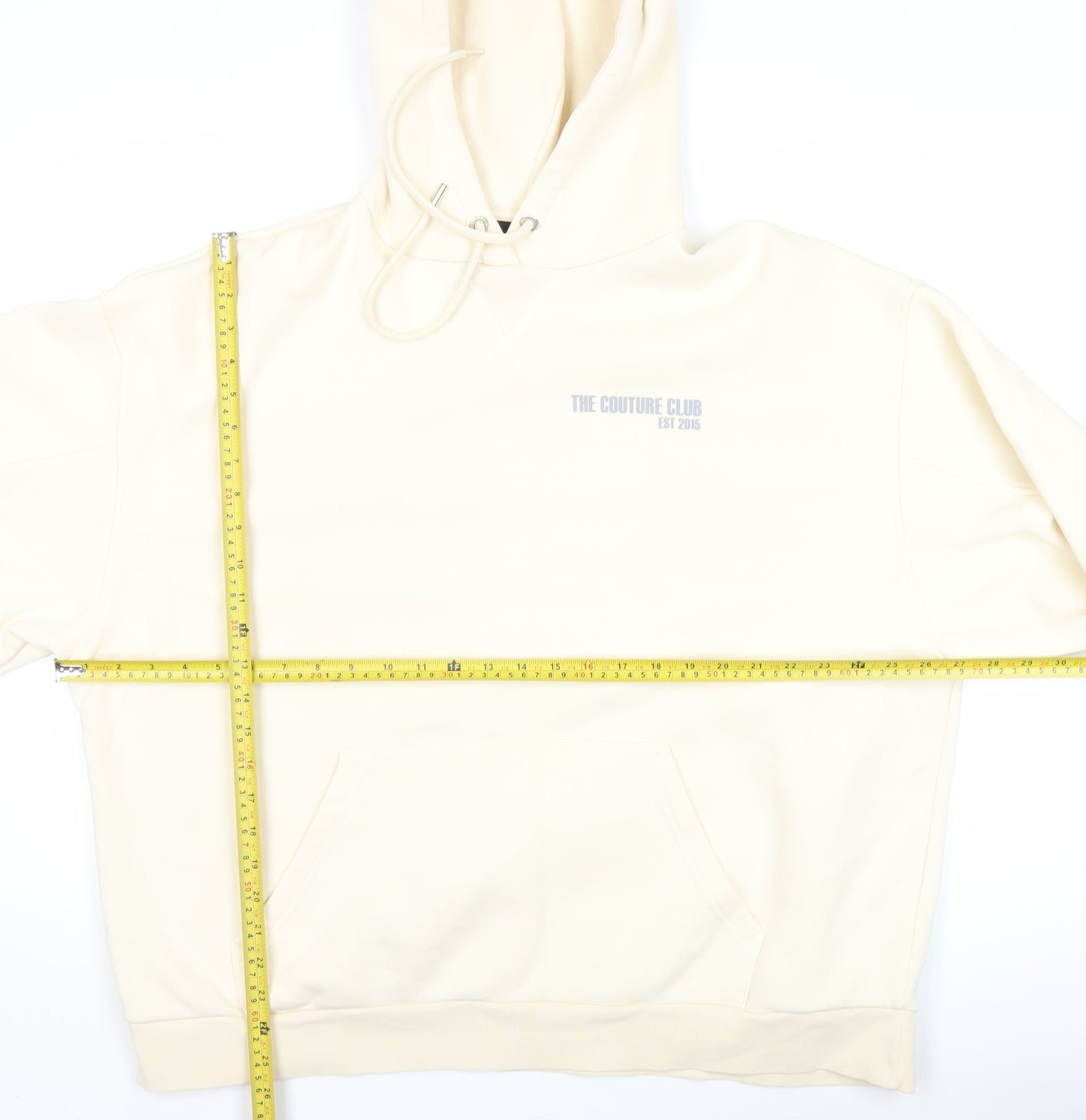 The Couture Club Men’s Beige XS Pullover Hoodie Logo Graphic