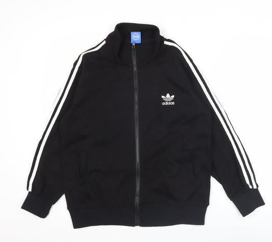 Adidas Men’s Black Track Jacket Medium Full Zip 3-Stripes Sportswear